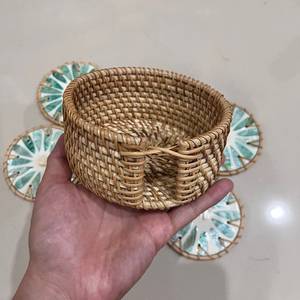 Posavasos de nácar incrustaciones de concha clásicas hechas a mano ecológicas con estilo artístico - Product Image 2