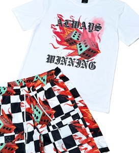 Dernier modèle de survêtement décontracté pour jeunes adultes ensemble d'été à la mode unisexe OEM personnalisé en tissu respirant à séchage rapide - Product Image 3