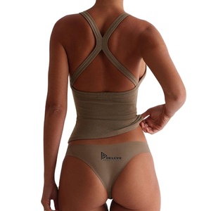 Ensemble de maillots de bain tankini sans manches personnalisés pour femmes, en polyester et élasthanne, extensible, séchage rapide, pour l'été - Product Image 4