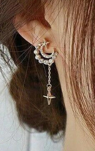 925 Sterling Silver <b>Moissanite</b> <b>Earring</b> Hip hop jewellry Wedding Gift for her - Product Image 3