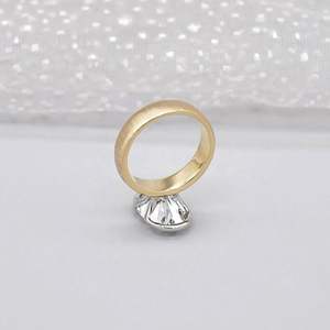 Oval Engagement <b>Ring</b> with Solitaire <b>Diamond</b> Two Tone Yellow Gold Wedding Band Bezel Set <b>Diamond</b> <b>Rings</b> - Product Image 5