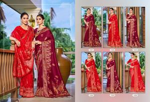 Última colección de Sari de seda pura para fiesta formal para mujer con trabajo de piedra-Todas las estaciones listas para usar - Product Image 4