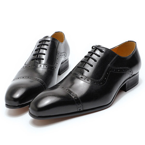 Chaussures de mariage en cuir pour hommes, couleurs blanc et noir, design élégant, confortables, chaussures formelles pour le marié, fête de mariage, banquet - Product Image 6