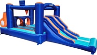 Parcours d'obstacles gonflable avec toboggans de course et château combiné d'escalade