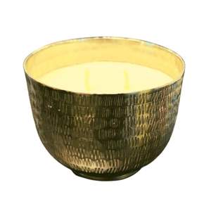 Bougeoir votif élégant en métal doré et fer, bol décoratif classique pour la maison et l'extérieur, au design martelé, pour vitrine lumineuse - Product Image 2