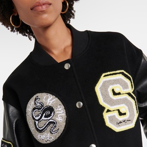 OEM Haute Qualité Chenille Broderie Hommes Collège Personnalisé Baseball Bomber Letterman Crop Applique Jersey Boxy Fit Hiver Stand - Product Image 5