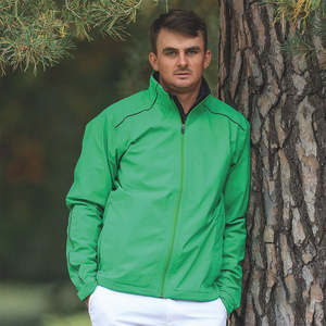 Veste coupe-vent de golf avec logo personnalisé, veste légère de luxe unisexe pour homme, vert - Product Image 1