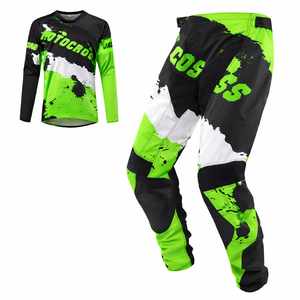 Conjunto de Jersey y Pantalones de Motocross Personalizados para Hombre, Equipación de Carreras M X Sublimada Personalizada, Negro Verde - Product Image 1