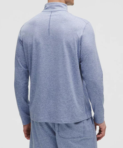 Premium Quality Elastic Cuffs Crewneck Quarter Zipper Sweatshirt For Men Winter Special Modern Fit Lightweight Men Sweatshirt - Product Image 2