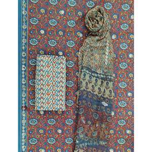 Khadi <b>Block</b> <b>Printed</b> Unstitched Cotton Salwar Kameez Set Chiffon Dupatta Modern Indian Ethnic Clothing for Party Wear Latest - Product Image 1