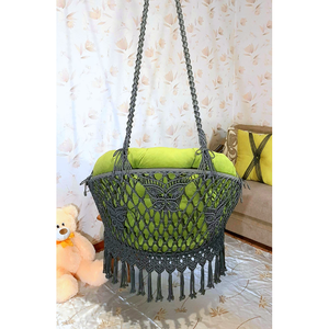 Silla Hamaca de Macramé Boho Hecha a Mano, Columpio de Algodón Suave para Cuarto de Bebé, Rincón de Lectura, Dormitorio, Balcón, Silla Perfecta para Decoración del Hogar - Product Image 2