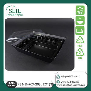 Vente incroyable de qualité standard Boîtes à lunch rectangulaires transparentes en plastique PET de qualité alimentaire adaptées au micro-ondes avec couvercle SL-PB27 - Product Image 2