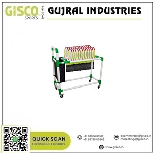 Approvisionnement en gros 109x48x109 cm Chariot de transport en plastique pour stocker ou transporter jusqu'à 35 raquettes de badminton au prix GISCO - Product Image 2