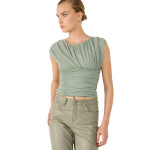 Blusa Elegante para Mujer, Tela Satén, Bordada, Estilo Casual para Oficina, Talla XL - Product Image 2