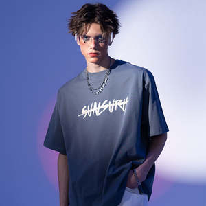 เสื้อยืดฮิปฮอป100% ผ้าฝ้ายออร์แกนิกรุ่นเฮฟวีเวต230กรัมระบายอากาศได้ดีดีไซน์ไหล่ตกแบบตามสั่ง - Product Image 6