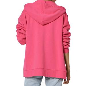 Sudadera con capucha de invierno para mujer, cuello en V, con cremallera, larga, mezcla de algodón y forro polar, 300g - Product Image 6