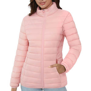 Chaqueta acolchada elegante al por mayor para mujer, abrigo transpirable de calidad superior a prueba de viento con cremallera frontal y cuello levantado para invierno - Product Image 6