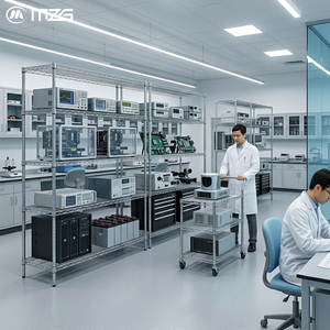 MZG Custom Laboratory Heavy Duty Multi Tier Metal Chrome <b>Wire</b> Shelving Unit Storage <b>Shelf</b> Supplier China - Product Image 1