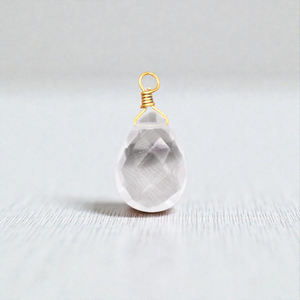 Natural Teardrop Crystal Quartz Pendant Faceted Gemstone Gold Wire Wrapped Charm Jewelry Making <b>DIY</b> Necklace Component Wholesale - Product Image 1