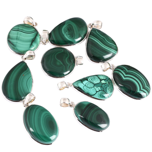 Pendentifs en pierre précieuse Malachite naturelle, pendentifs en pierre précieuse, Design à la main, qualité AAA, cadeau naturel, argent chrétien - Product Image 1