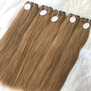 Mechones de cabello humano lacio brasileño, extensiones de cabello humano ondulado con cutícula, color resaltado indio, Remy, venta al por mayor - Product Image 4