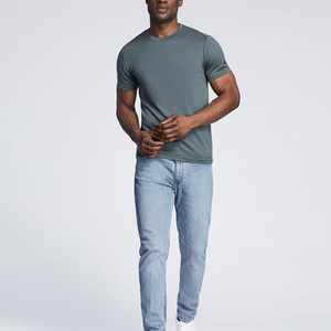 T-shirt unisexe en toile 100 % coton respirant, anti-plis, anti-boulochage, à manches courtes, col rond, de haute qualité, uni, personnalisable - Product Image 6