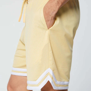 Short en maille de basket-ball pour hommes de haute qualité 100% Polyester respirant séchage rapide fermeture à cordon usine écologique - Product Image 5