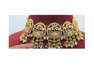 Conjunto de Collar y Aretes de Alta Calidad con Acabado Dorado Mate Étnico, Impresionante para Bodas, Colección para Mujer - Product Image 2