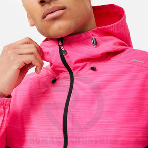 Conjunto de ropa y chaqueta cortos personalizados para hombre, conjunto de chándal cortavientos de poliéster con cremallera de dos piezas - Product Image 2