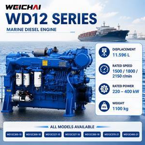 <span class=keywords><strong>Moteur</strong></span> diesel marin Weichai WD12 <span class=keywords><strong>300</strong></span>-400 <span class=keywords><strong>CV</strong></span>, <span class=keywords><strong>moteur</strong></span> 4 temps refroidi par eau, haute performance, pour bateaux de pêche et groupes électrogènes marins - Product Image 1