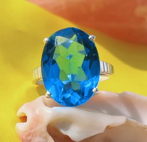 Anillo fino clásico de Plata de Ley 925 con piedra preciosa de diamante de corte ovalado sintético para regalo de compromiso de boda joyería al por mayor - Product Image 2