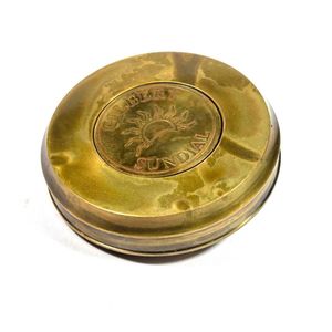 Solid Brass Antique Sundial Compass Shiny Vintage Classic <b>Metal</b> for Hiking & Camping Nautical Shaped Traditional Style - Product Image 3