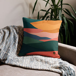 Funda de Cojín Decorativa Cuadrada Horizon Calm de 18x18 Pulgadas, Funda de Cojín Geométrica Bordada para Sofá, para Uso Doméstico - Product Image 1