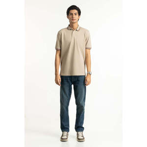 Polo de Golf para Hombre, Corte Regular, Tejido Sólido con Spandex, Manga Corta, Transpirable y Cómodo, Cuello Bordado - Product Image 3