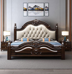 Cama en bois d'acajou de haute qualité avec couleur marron foncé et pour meubles de chambre à coucher. - Product Image 6