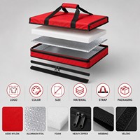Sac de livraison de pizza isotherme et imperméable 600D pliable sur mesure OEM avec fermeture auto-agrippante grande capacité pour coursier