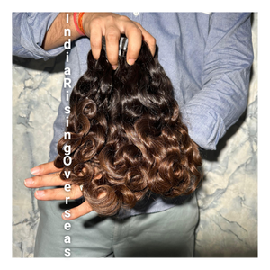 Extensions de cheveux indiens Remy de qualité export 100% : boucles bébé serrées, épaisses, double trame, non permanentes - Product Image 1