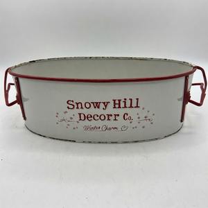 Mistletoe Grove Maceta con elegante acabado rústico para sujetar verduras de invierno y decoración floral navideña para áreas al aire libre - Product Image 3