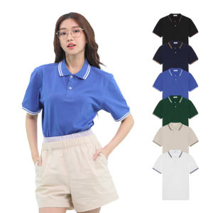 เสื้อโปโลคุณภาพดีตามสั่ง100% กางเกงขาสั้นผ้าฝ้ายเปล่าป้องกันการหดตัวไม่เป็นขน210 GMS - Product Image 1