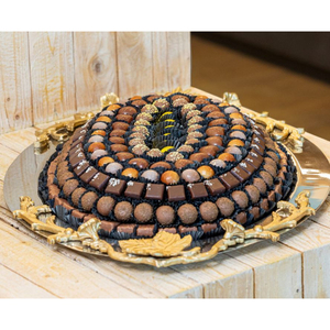 Plateau de service au chocolat de table de conception fantastique plateau de service en acier en métal de bonne qualité avec poignée en feuille de Ginkgo prix le moins cher - Product Image 3