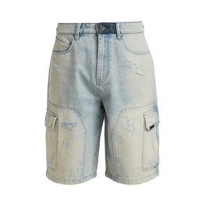 กางเกงขาสั้นผ้าเดนิมสำหรับผู้ชายกางเกงขาสั้นทรงหลวมระบายอากาศได้ดีสวมใส่สบายสำหรับฤดูร้อนออกแบบได้ตามที่ต้องการ - Product Image 1