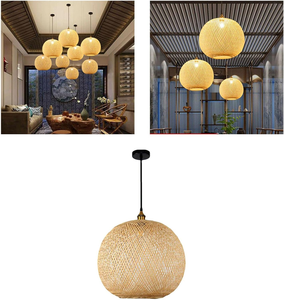 Natural Rattan Round Light <b>Shade</b> - Decorative <b>Hanging</b> Lampshade for Living Room, Bedroom, or Cafe Decor Eco-Friendly - Product Image 6