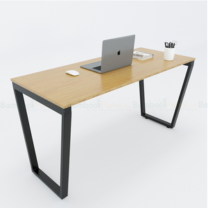 BFTB003-140x60cm Trapezium Bamboo Laptop <b>Desk</b> with <b>Foldable</b> Metal Legs for School Use - Product Image 1