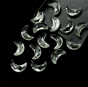 Naturel vert améthyste demi-lune fantaisie forme Quartz Prasiolite pierres précieuses pierre en vrac à facettes en gros fabricant offres en vrac - Product Image 1