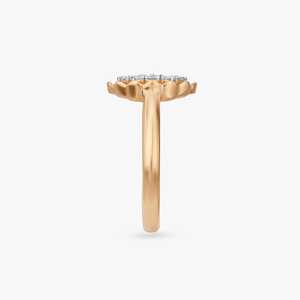 Anillo de dedo con diseño floral para mujer, con diamante cultivado en laboratorio de corte redondo, elegante diseño de flor, oro rosa de 18 quilates - Product Image 2