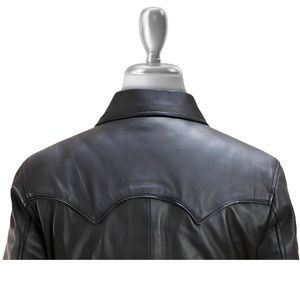 Chaqueta de Invierno de Cuero Genuino Original para Hombre, OEM, Alta Calidad, Personalizable, Cortavientos Elegante con Logotipo Frontal - Product Image 6