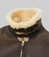 Veste en cuir marron pour homme - Style aviateur B3 Bomber RAF - Veste d'hiver écologique coupe-vent streetwear