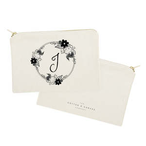 Pochette de maquillage personnalisée avec monogramme floral, portable et durable, organiseur de voyage - Product Image 2