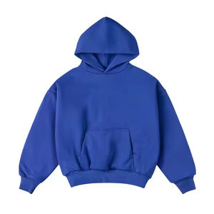 Sweats à capuche 100% coton surdimensionné unisexe pas cher couleur unie hommes 500gsm grande taille pulls à capuche avec imprimé personnalisé OEM ODM sweat à capuche - Product Image 6