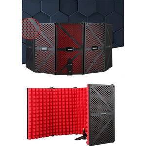 Midex PF-44 RED - Pantalla de Aislamiento de Micrófono Profesional de 5 Paneles, Cabina Vocal Plegable Absorbente de Sonido (75x30 cm) - Product Image 3